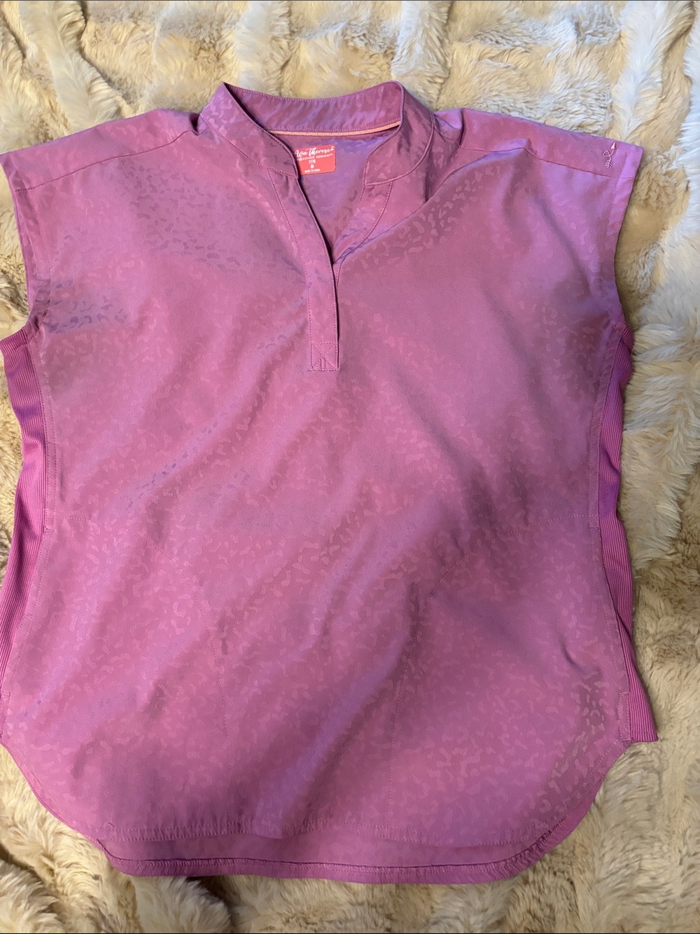 Ava Therese leopard pink medium scrub top